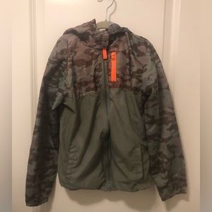 Buffolo David Bitton Boys Camo Full Zip Lined Hooded Windbreaker VGC Size 6